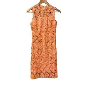 NWT BLVD Peach Cocktail Dress Lace Crochet Women's Sz S Formal Short Sleeveless